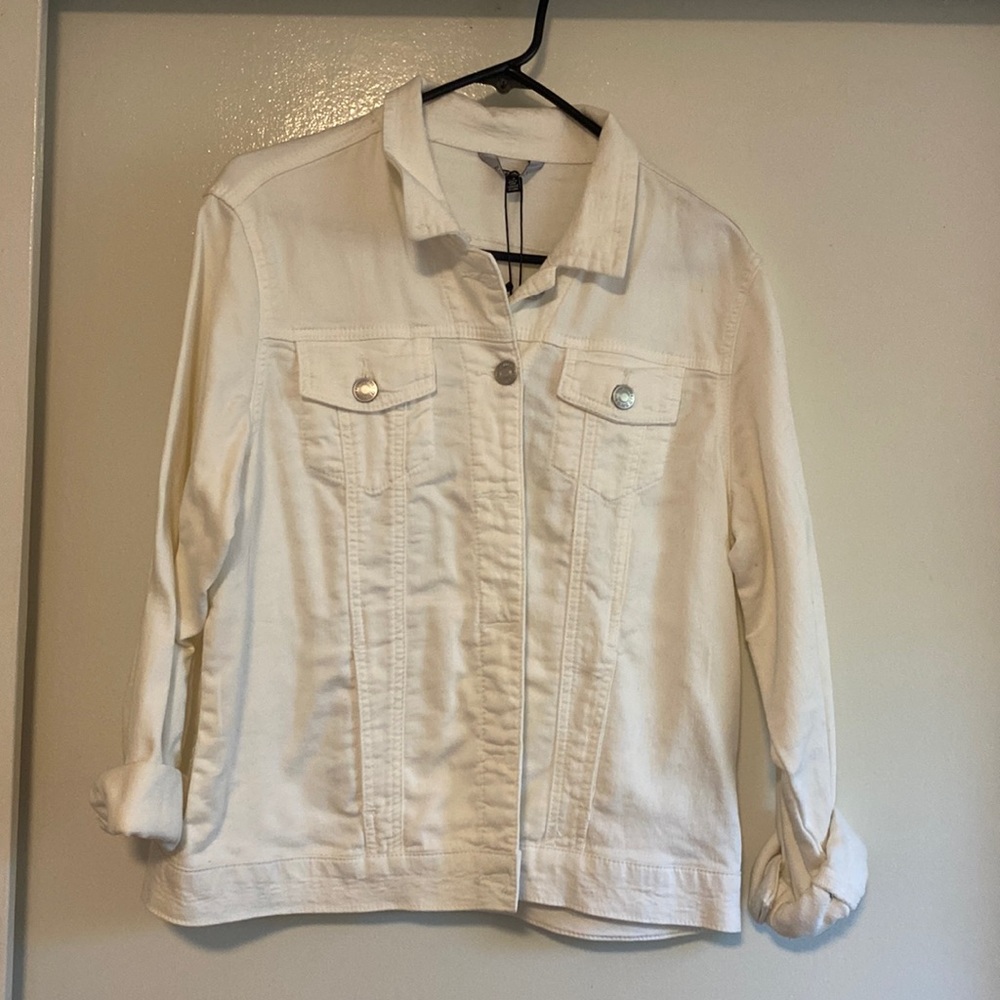 White denim stretch jacket